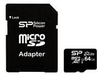 SILICON POWER memory card Micro SDXC 64GB Class 10 Elite UHS-1 +Adapter