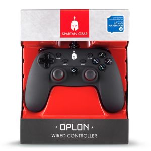 Gamepad cu fir Spartan Gear Oplon, pentru PC și PS3, negru