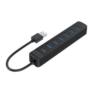 Orico hub USB3.0 HUB 7 porturi - intrare tip C, cablu 0,15 m, intrare alimentare aux tip C - TWU3-7A-BK