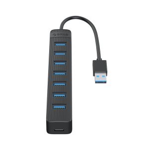 Orico USB3.0 HUB 7 port - Type C input, 0.15m cable, aux Type-C power input - TWU3-7A-BK