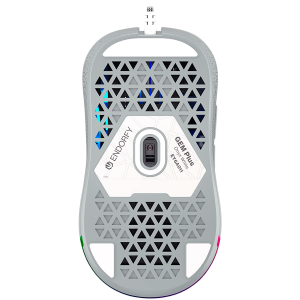 Mouse de gaming Endorfy GEM Plus Onyx alb, senzor optic de jocuri PIXART PAW3370, 19000 DPI, design ușor 67G, comutatoare KAILH GM 8.0, cablu Paracord de 1,8 m, patine PTFE, lumini ARGB, 2 ani garanție