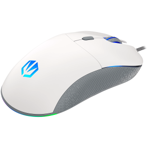 Mouse de gaming Endorfy GEM Plus Onyx alb, senzor optic de jocuri PIXART PAW3370, 19000 DPI, design ușor 67G, comutatoare KAILH GM 8.0, cablu Paracord de 1,8 m, patine PTFE, lumini ARGB, 2 ani garanție