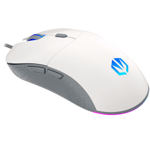 Mouse de gaming Endorfy GEM Plus Onyx alb, senzor optic de jocuri PIXART PAW3370, 19000 DPI, design ușor 67G, comutatoare KAILH GM 8.0, cablu Paracord de 1,8 m, patine PTFE, lumini ARGB, 2 ani garanție