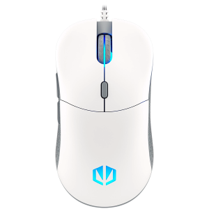 Mouse de gaming Endorfy GEM Plus Onyx alb, senzor optic de jocuri PIXART PAW3370, 19000 DPI, design ușor 67G, comutatoare KAILH GM 8.0, cablu Paracord de 1,8 m, patine PTFE, lumini ARGB, 2 ani garanție