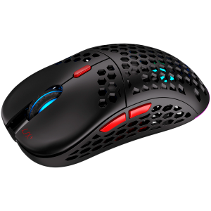 Mouse de gaming wireless Endorfy LIX Plus, senzor optic de jocuri PIXART PAW3370, 19000 DPI, design ușor 69G, comutatoare KAILH GM 8.0, cablu Paracord de 1,6 m, patine PTFE, lumini ARGB, 2 ani garanție