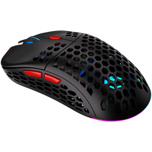 Mouse de gaming wireless Endorfy LIX Plus, senzor optic de jocuri PIXART PAW3370, 19000 DPI, design ușor 69G, comutatoare KAILH GM 8.0, cablu Paracord de 1,6 m, patine PTFE, lumini ARGB, 2 ani garanție