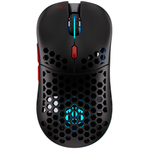 Mouse de gaming wireless Endorfy LIX Plus, senzor optic de jocuri PIXART PAW3370, 19000 DPI, design ușor 69G, comutatoare KAILH GM 8.0, cablu Paracord de 1,6 m, patine PTFE, lumini ARGB, 2 ani garanție