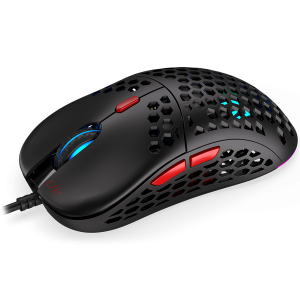 Mouse de gaming Endorfy LIX Plus, Senzor optic de jocuri PIXART PAW3370, 19000DPI, Design ușor 59G, Comutatoare KAILH GM 8.0, Cablu Paracord 1,8M, Patine PTFE, Lumini ARGB, 2 ani garanție