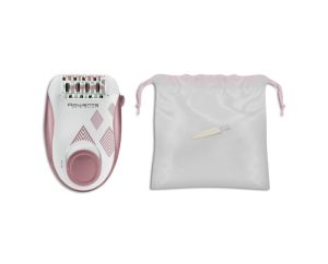 Epilator Rowenta EP2900F1, Skin Spirit Grey Pink, compact, 2 viteze, senzor de curba, perie de curatare