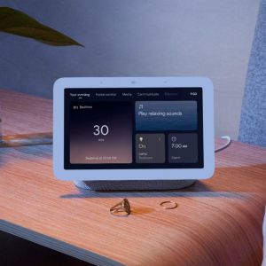 Difuzor inteligent Google Nest Hub a doua generație, Ecran tactil, Asistent vocal, Gri închis