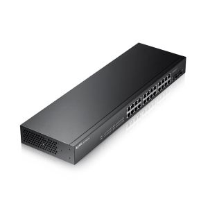 Comutator ZyXEL GS1900-24 v2, 24 porturi GbE L2 Smart Switch, montare în rack, fără ventilator