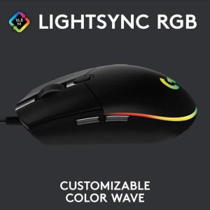 Mouse pentru gaming Logitech G203, optic (8000 dpi), USB, RGB, negru