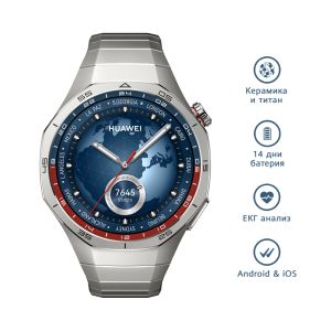 Huawei Watch GT5 Pro Vili-B29M, 1.43", Amoled, 466x466, PPI 326, BT5.2, BLE/BR/EDR, 524mAh, scufundări libere de 40 de metri, Sistem HUAWEI TruSense, analiză ECG, Durată de viață a bateriei până la 14 zile, Compatibil cu dispozitive iOS și Android, Titani