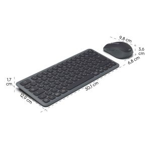 Set mini tastatură și mouse fără fir HAMA „WKM-500”, TKL chirilic, cheie AI