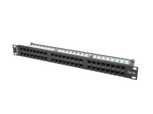 Patch panel Lanberg patch panel 48 porturi 1U CAT.5E, negru