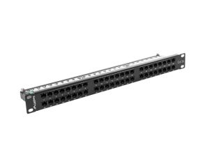 Patch panel Lanberg patch panel 48 porturi 1U CAT.5E, negru