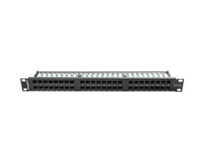 Patch panel Lanberg patch panel 48 porturi 1U CAT.5E, negru