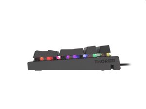 Tastatură Genesis Tastatură mecanică pentru jocuri Thor 303 RGB Iluminare de fundal Comutator roșu Schimb la cald Aspect SUA Negru