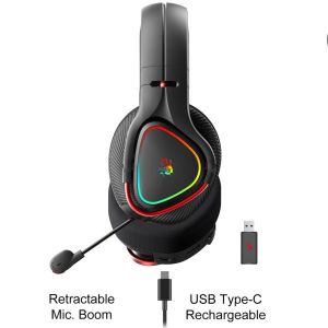 Căști fără fir pentru gaming A4TECH Bloody MR710, Bluetooth v5.0, 2.4Ghz, RGB, Microfon, Negru