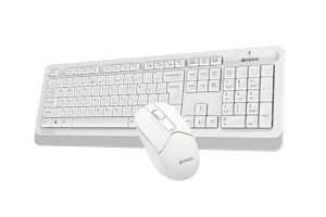 Set tastatură și mouse A4TECH Fstyler FG1012, Wireless, Alb