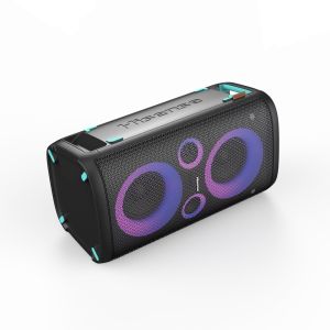 Sistem audio Hisense Party Rocker One Plus (HP110) Difuzor Bluetooth cu putere de 300 W, Woofer încorporat, Mod Karaoke, Pad de încărcare fără fir încorporat, Intrare și ieșire AUX, USB, Baterie de 15 ore 4 x 2500 Ah, 2 microfoane inclus