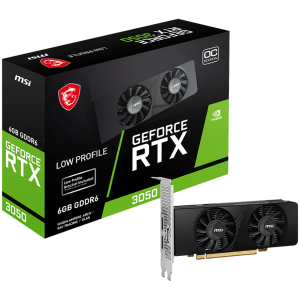 MSI Video Card Nvidia GeForce RTX 3050 LP 6G OC, 2x HDMI, 1x DP, DUAL FAN, ATX