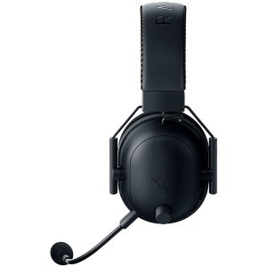 Razer BlackShark V2 Pro, 2,4 GHz wireless, răspuns în frecvență 12 Hz – 28 kHz, driver Razer TriForce Titanium 50 mm, impedanță de 32 Ω (1 kHz), perne din spumă cu memorie respirabilă, anulare pasivă avansată a zgomotului, microfon supercardioid HyperClea