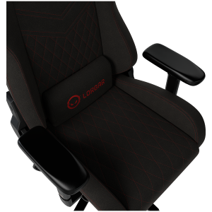 LORGAR Ace 422, Scaun gaming, țesătură rezistentă anti-petare, cadru metalic de 1,8 mm, mecanism multibloc, cotiere 4D, bază din aluminiu 5 stele, ridicare cu gaz clasa 4, roți PU de 75 mm, negru + roșu