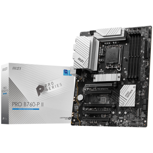 MSI PRO B760-P II, ATX, Intel B760, LGA 1700, Dual Channel DDR4 până la 7000MHz, 4xDDR5, 5x sloturi PCIe x16, 2x sloturi M.2, 1x HDMI, 4x USB 2.0, 4x USB 5Gbps, 4x USB 5Gbps, 4x USB 5Gbps, . 2.5G LAN, 4x LED EZ Debug, 3Y
