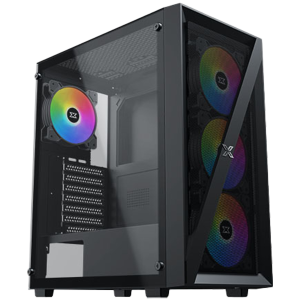 Blade EN40887 ATX/M-ATX/MINI ITX, USB3.0 X1, USB2.0 X2, HD AUDIO, panou frontal Mehsed Grill și sticlă temperată stânga, 4 bucăți ventilator LED X20C cu rulare automată