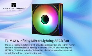 Thermalright Fan 120mm - TL-M12-S - Infinity Mirror aRGB Lighting, Black