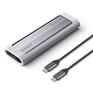 Cutie externă Orico pentru stocare pe disc - Carcasă - Cheie M.2 NVMe/SATA M/B - USB3.1 Type-C, Carcasă de protecție din silicon, 10Gbps - AXM2S-G2-GY-BP