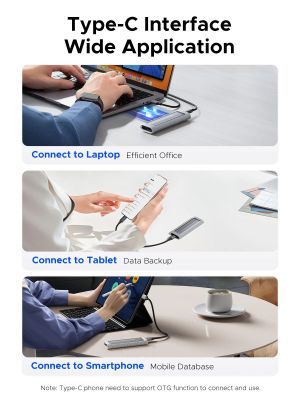 Cutie externă Orico pentru stocare pe disc - Carcasă - Cheie M.2 NVMe/SATA M/B - USB3.1 Type-C, Carcasă de protecție din silicon, 10Gbps - AXM2S-G2-GY-BP