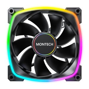 Montech RX140 PWM, REVERSE Fan, 140mm, ARGB, Black