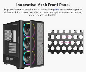 Montech SKY TWO GX, Mid-tower Case, TG, 3x140mm ARGB Fans, Black