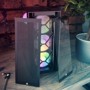 Montech AIR 1000 PREMIUM, Mid-tower Case, TG, 2 Front Panels, 4x120mm ARGB Fans, Black