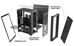 Montech AIR 1000 LITE, Mid-tower Case, TG, 3x120mm Fans, Black