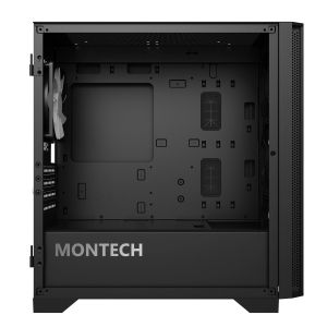 Montech AIR 100 ARGB, Micro ATX Case, TG, 4x120mm ARGB Fans, Black