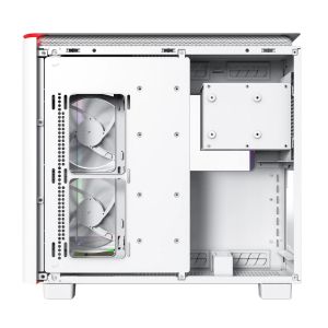 Montech кутия KING 95 Pro, Dual Chamber Mid-tower Case, 6 ARGB Fans, 2 Front Panels, White