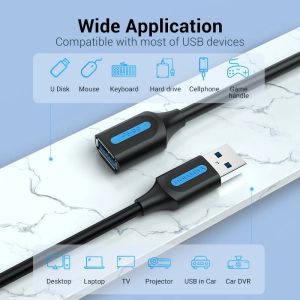 Vention Кабел USB 3.0  Extension AM / AF - 3.0M Black - CBHBI