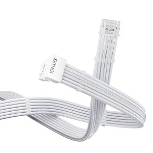 1stPlayer модулен кабел Custom Sleeved Modding Cable White - PCIe 5.0 12VHPWR M/M - FM2-B-WH