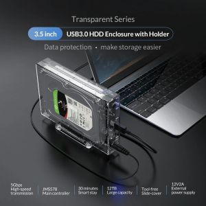 Orico cutie de stocare pentru discuri - Carcasă - 3,5 inchi USB3.0 transparentă, verticală - 3159U3
