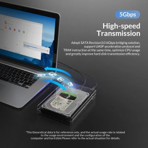 Orico cutie de stocare pentru discuri - Carcasă - 3,5 inchi USB3.0 transparentă, verticală - 3159U3
