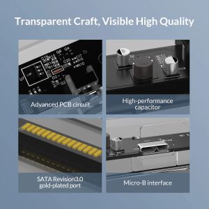 Orico cutie de stocare pentru discuri - Carcasă - 3,5 inchi USB3.0 transparentă, verticală - 3159U3