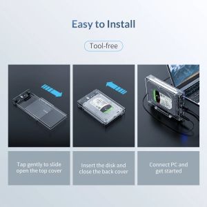 Orico cutie de stocare pentru discuri - Carcasă - 3,5 inchi USB3.0 transparentă, verticală - 3159U3