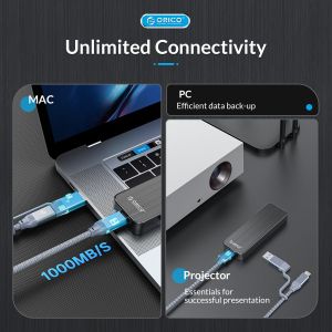 Cutie externă Orico pentru stocare pe disc - Carcasă - cheie M.2 NVMe M - USB3.1 Gen2 Type-C, 10Gbps - HM2-G2-BK