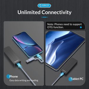 Cutie externă Orico pentru stocare pe disc - Carcasă - cheie M.2 NVMe M - USB3.1 Gen2 Type-C, 10Gbps - HM2-G2-BK