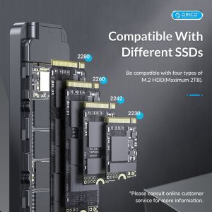 Cutie externă Orico pentru stocare pe disc - Carcasă - cheie M.2 NVMe M - USB3.1 Gen2 Type-C, 10Gbps - HM2-G2-BK