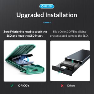 Cutie externă Orico pentru stocare pe disc - Carcasă - cheie M.2 NVMe M - USB3.1 Gen2 Type-C, 10Gbps - HM2-G2-BK