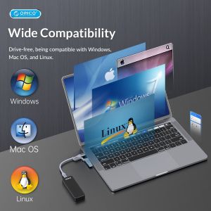 Cutie externă Orico pentru stocare pe disc - Carcasă - cheie M.2 NVMe M - USB3.1 Gen2 Type-C, 10Gbps - HM2-G2-BK